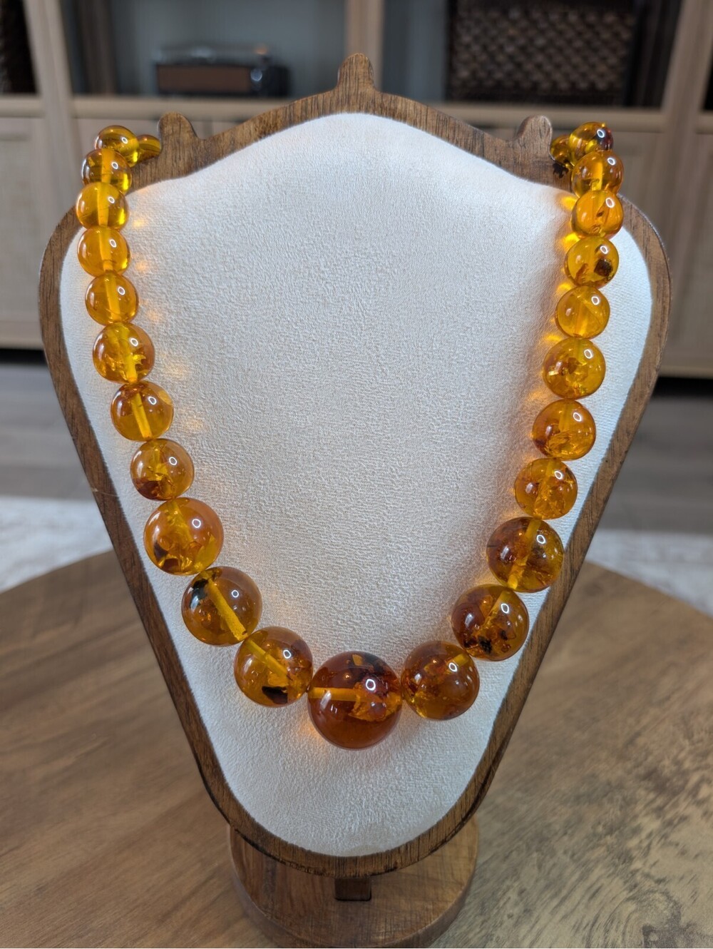 Vintage Amber Graduated Bead Necklace 132g 24" Estate Jewelry Mearto Appraised